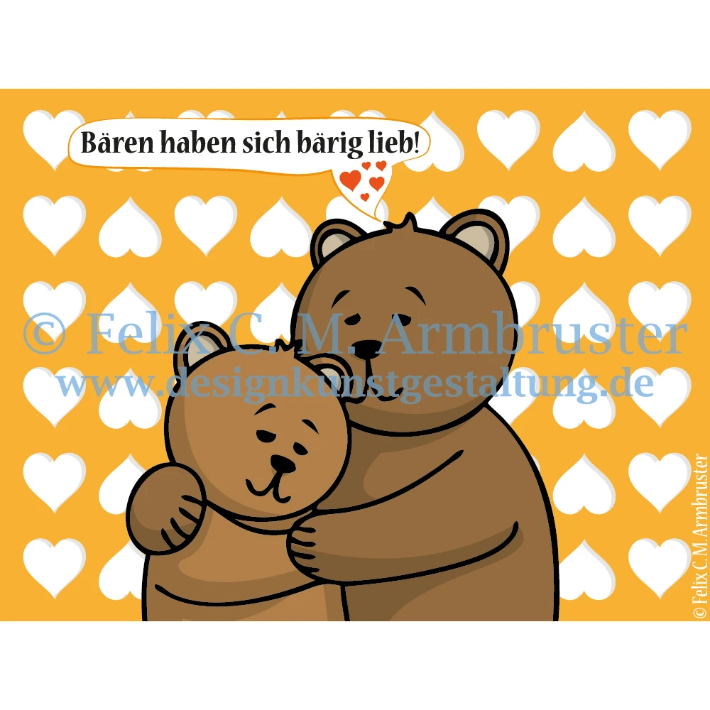 Bären-Illustration - Postkarte